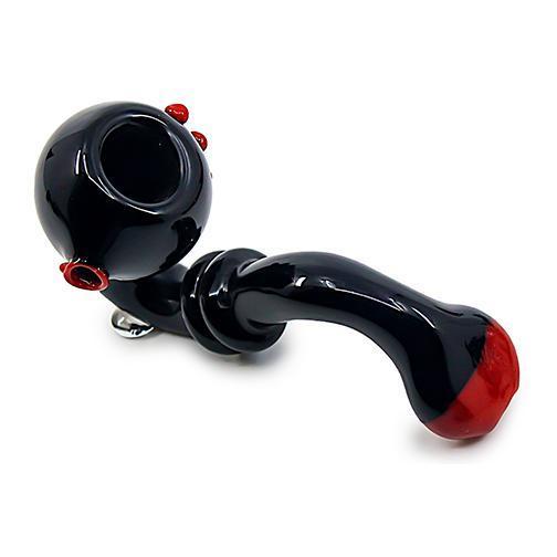 Glass Hand Pipe - Red Tip (5") Flower Power Packages 