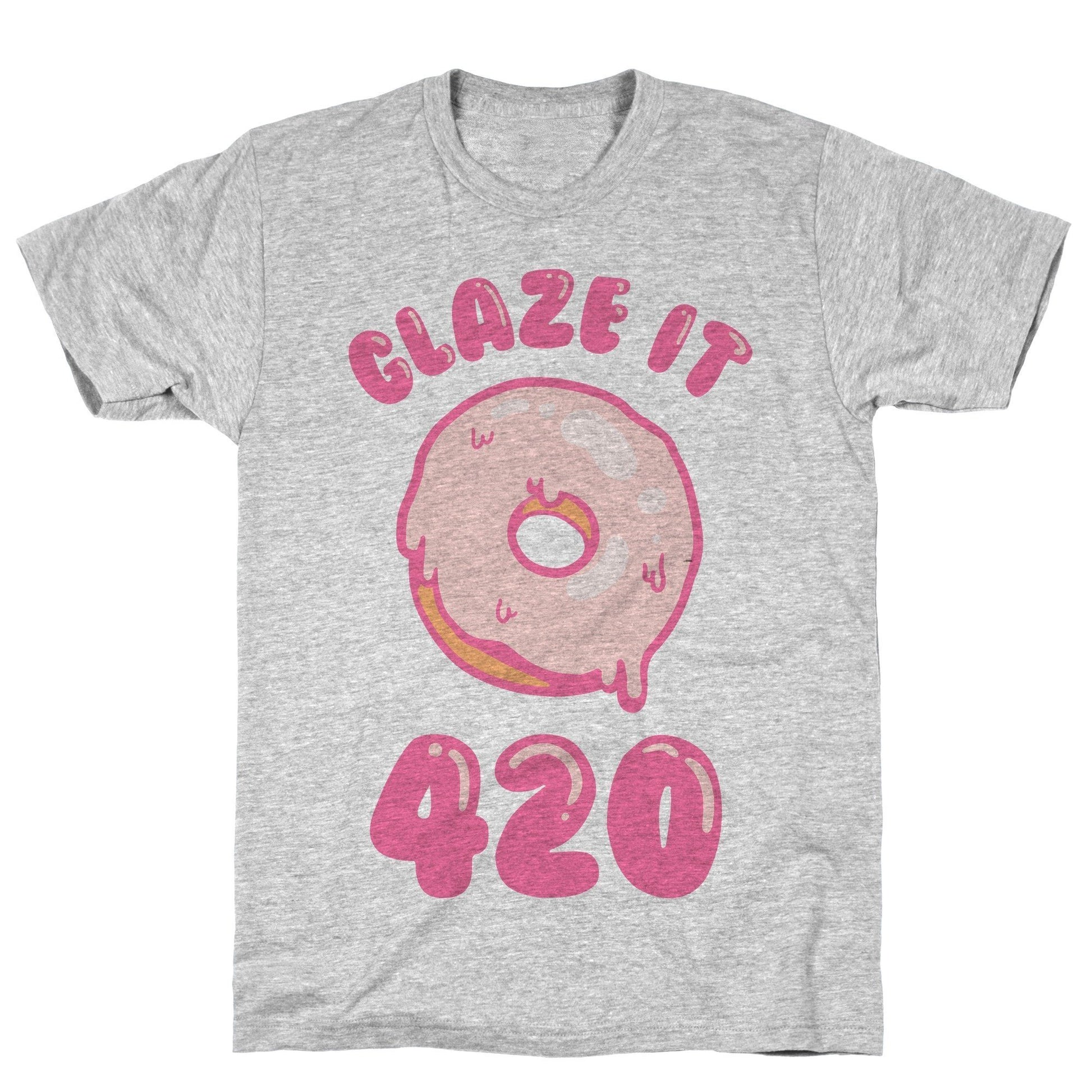 Glaze It 420 Donut Athletic Gray Unisex Cotton Tee Flower Power Packages 