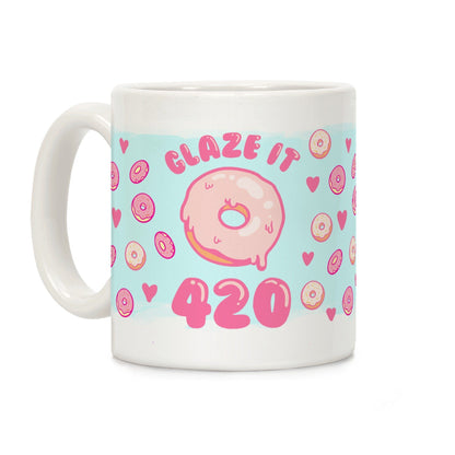 Glaze It 420 Donut Ceramic Coffee Mug by LookHUMAN Flower Power Packages 11 Ounce 