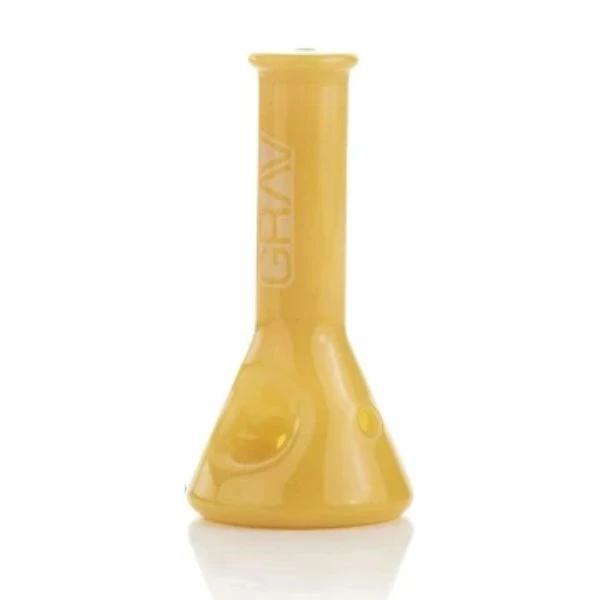 Grav Hand Water Pipe - 4" Beaker - Assorted Colors (1Count) Flower Power Packages YELLOW 