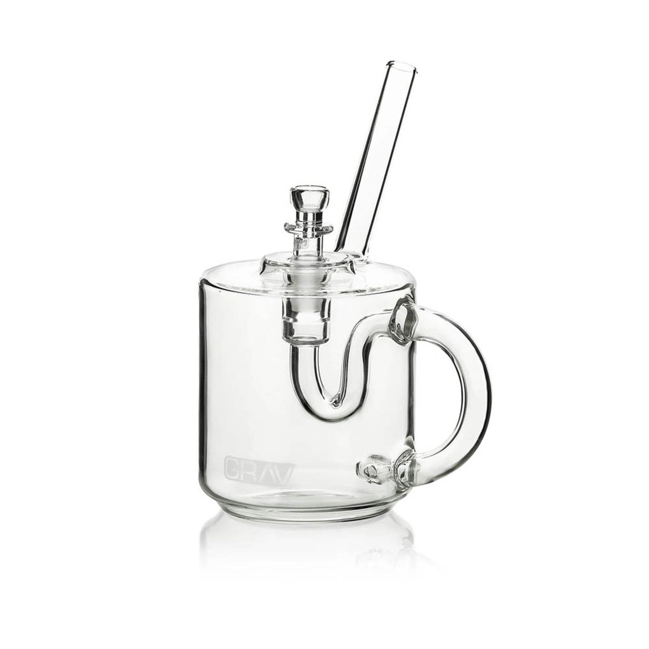 GRAV Sip Series - 7" Coffee Mug Bubbler - Clear (14mm Bowl) Fixed 4-Hole Flower Power Packages Clear 