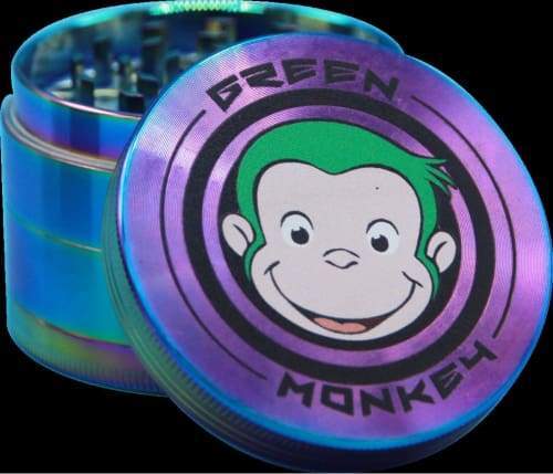 Green Monkey Herb Grinder Colorful 50mm Flower Power Packages 