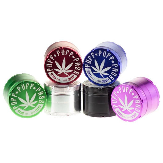 Grinder Puff Puff Pass Aluminum 3 Stage 55mm Flower Power Packages 