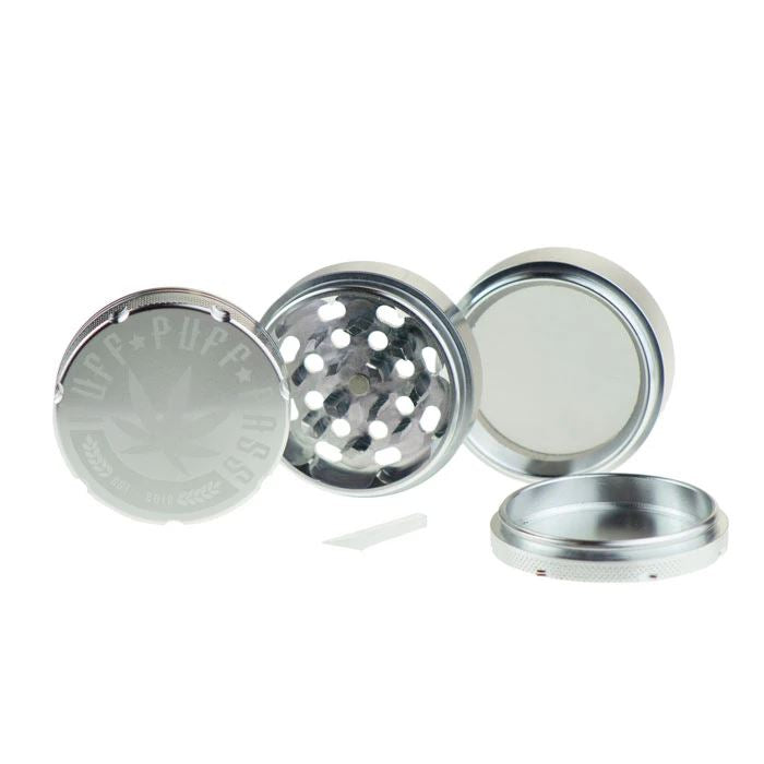 Grinder Puff Puff Pass Aluminum 3 Stage 55mm Flower Power Packages Silver 