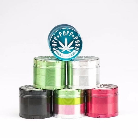 Grinder Puff Puff Pass Aluminum 3 Stage 62mm Flower Power Packages 