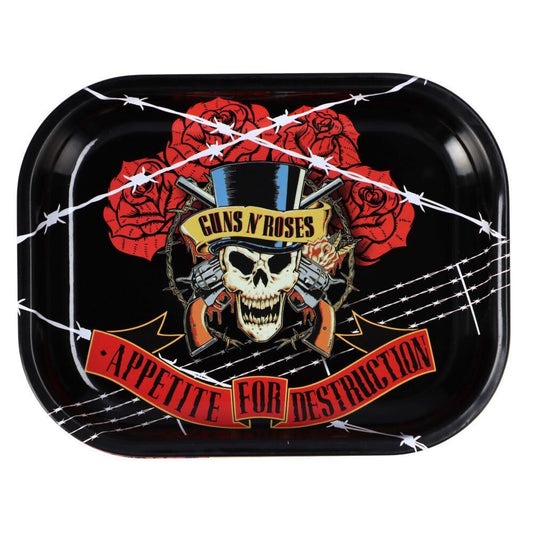 Guns N Roses Barbed Wire Rolling Tray - Small Or Medium (1 Count) Flower Power Packages Small 