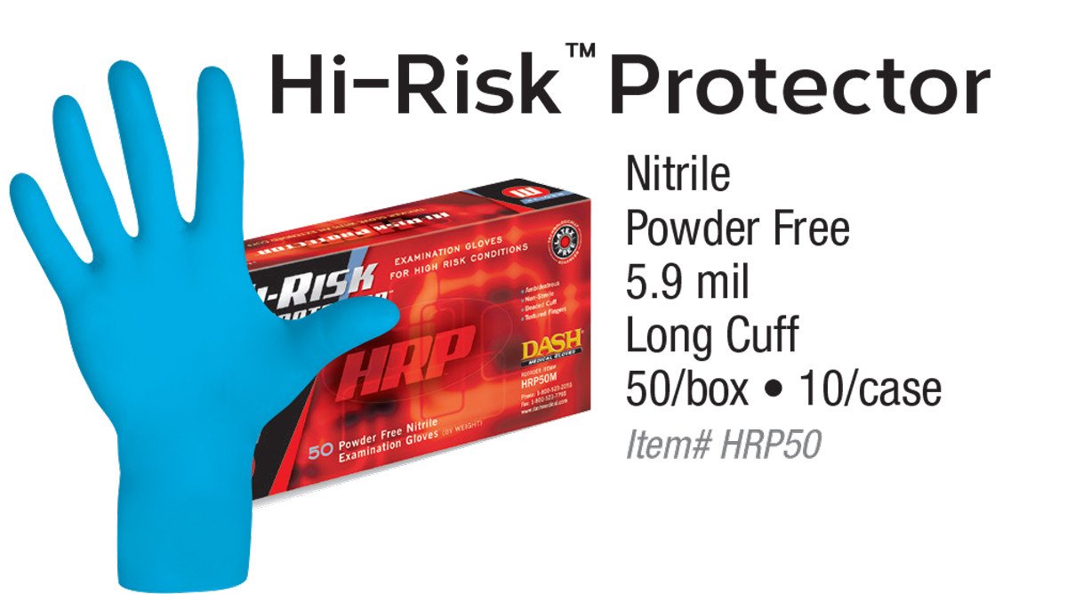 Hi-Risk Nitrile Exam Gloves (Case) at Flower Power Packages