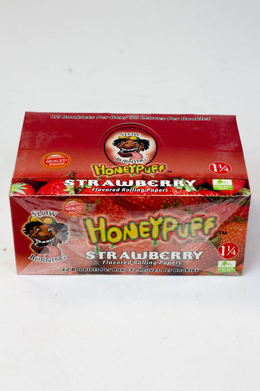 HONEYPUFF 1 1/4 FRUIT FLAVORED ROLLING PAPERS Flower Power Packages Strawberry 