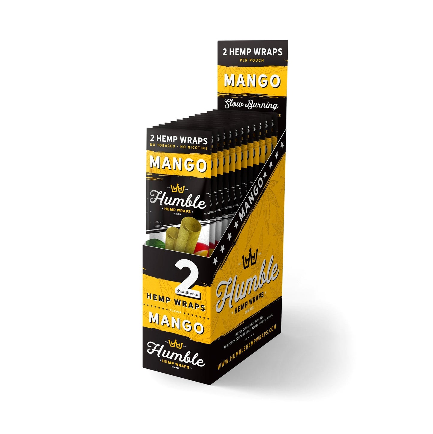 Humble Hemp Wraps - Mango Flavor - 25 Pack Flower Power Packages 