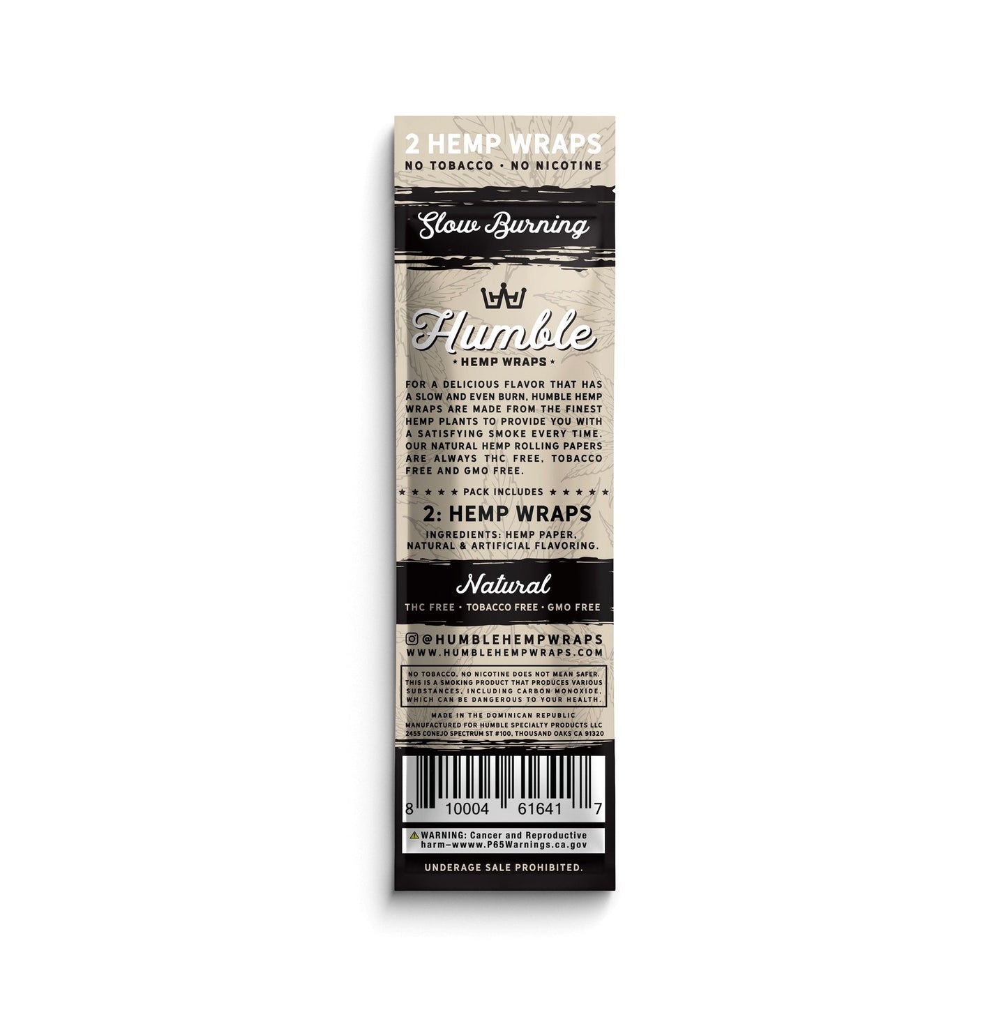 Humble Hemp Wraps - Natural Flavor - 25 Pack Flower Power Packages 