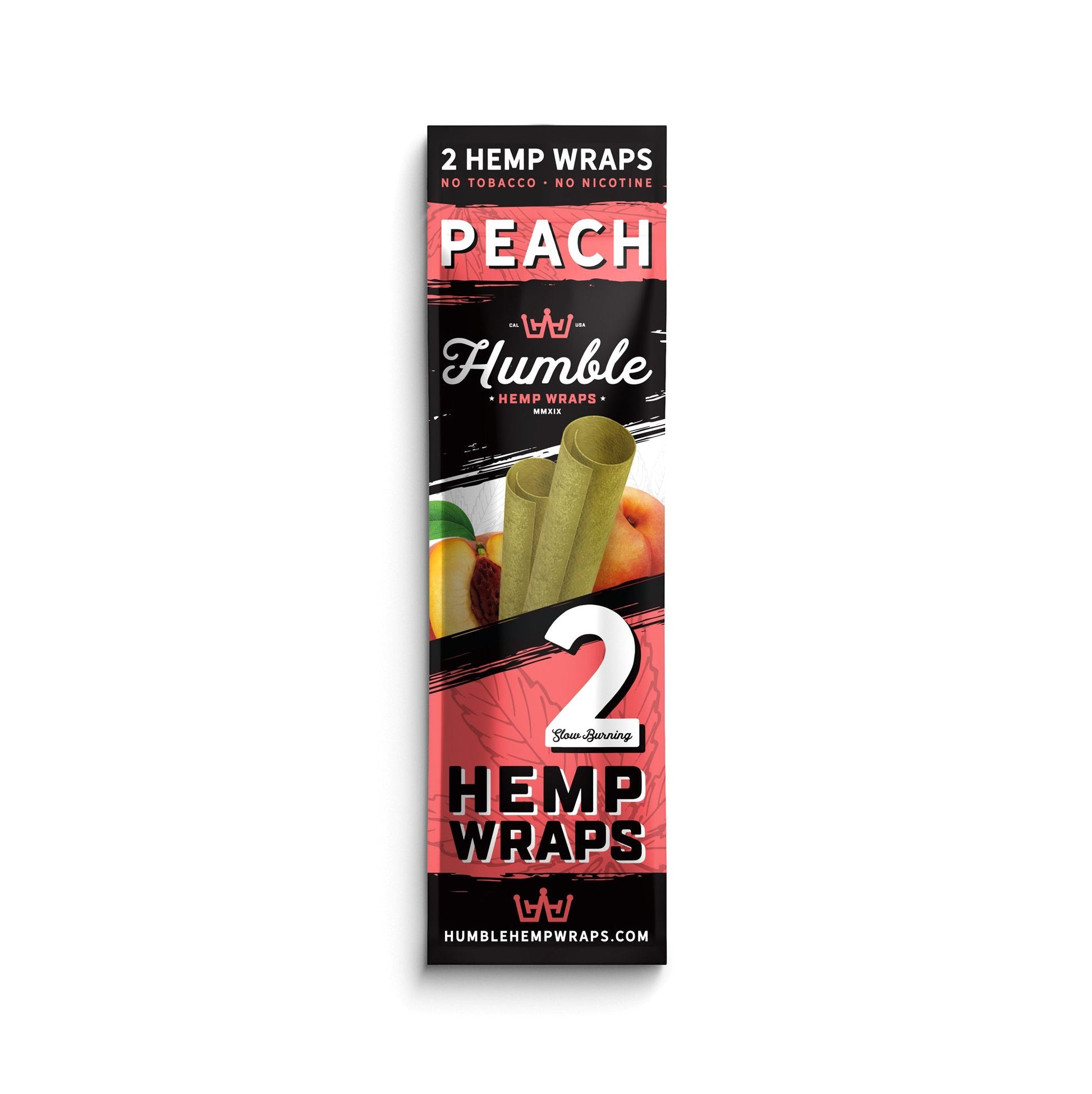 Humble Hemp Wraps - Peach Flavor - 25 Pack Flower Power Packages 