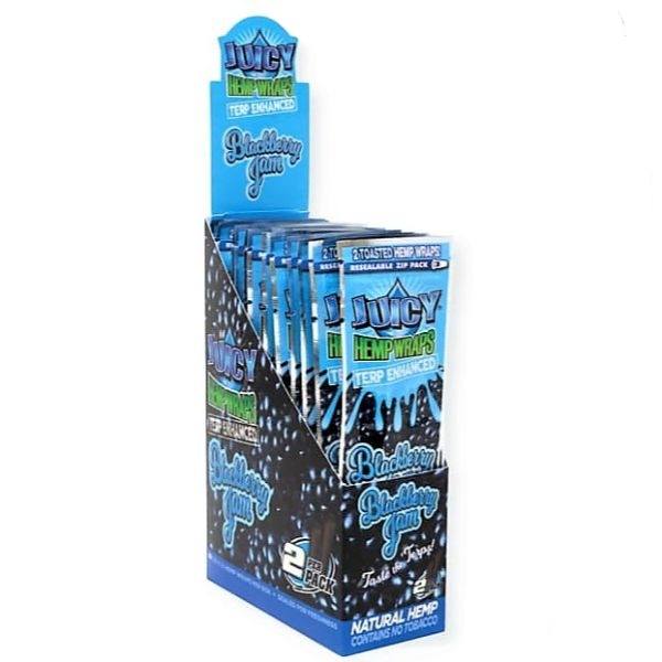 Juicy Terp Enhanced Hemp Wraps - Various Flavors - 2 Wraps Per Pack - (25 Count Displays) (Various Counts) Flower Power Packages Blackberry Jam 1 Display 
