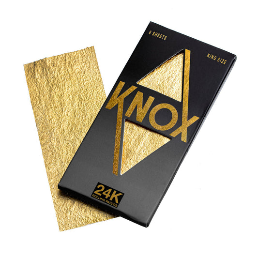 Knox 24K Gold Rolling Paper King Size 6 Sheet Pack Smoke Drop 