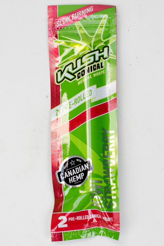 KUSH® CONICAL HERBAL WRAPS Pack of 3 Flower Power Packages Kiwi Strawberry 