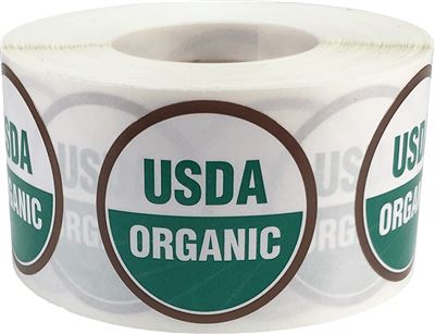 Large USDA Organic Stickers at Flower Power Packages