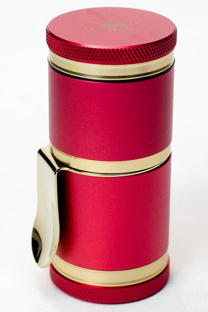 Mini Royale G Luxury Herb Grinder Metal Anodized Aerospace Aluminum Flower Power Packages Imperial Red 