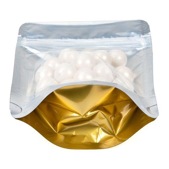 Mylar Bag Gold/Clear - 1/4 Oz Bag - 7 Grams All Counts Flower Power Packages 