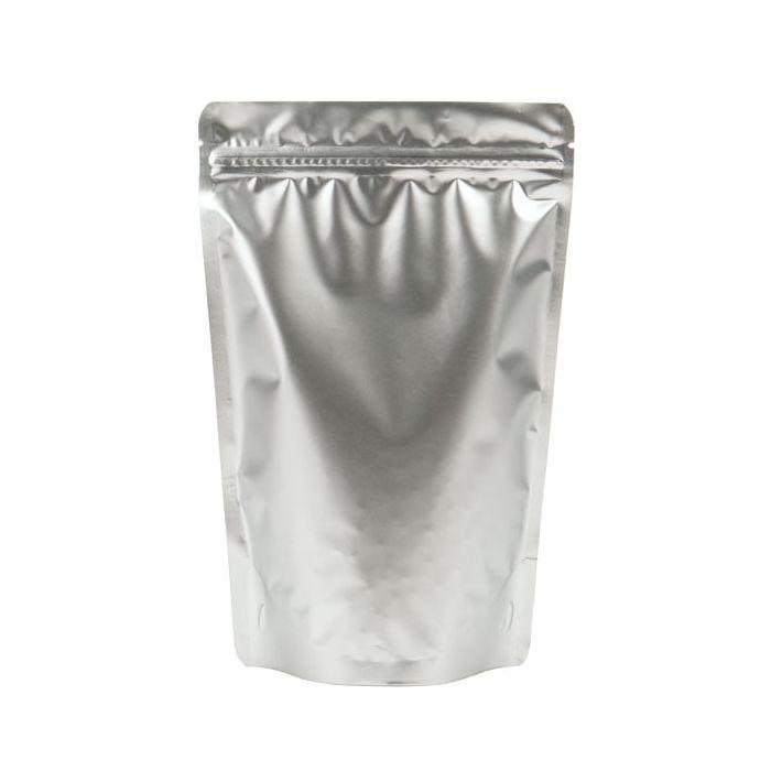 Mylar Bag Opague Silver/Silver Metallized Stand Up Zipper Pouch - 1oz Flower Power Packages 