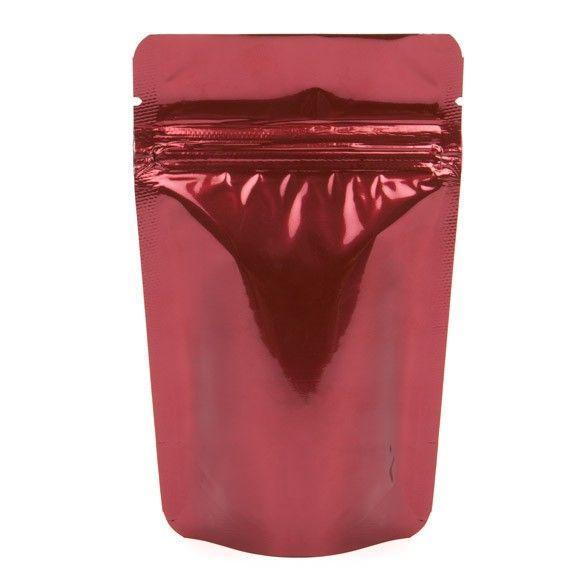 Mylar Bag Red Metallized Opaque Zipper Pouch - 1 Gram All Counts Flower Power Packages 