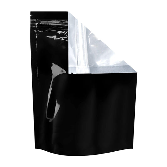 Mylar Bag Tear Notch Clear Black 1 Pound 100 COUNT Flower Power Packages 