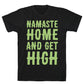 Namaste Home and Get High White Print Black Unisex Cotton Flower Power Packages 