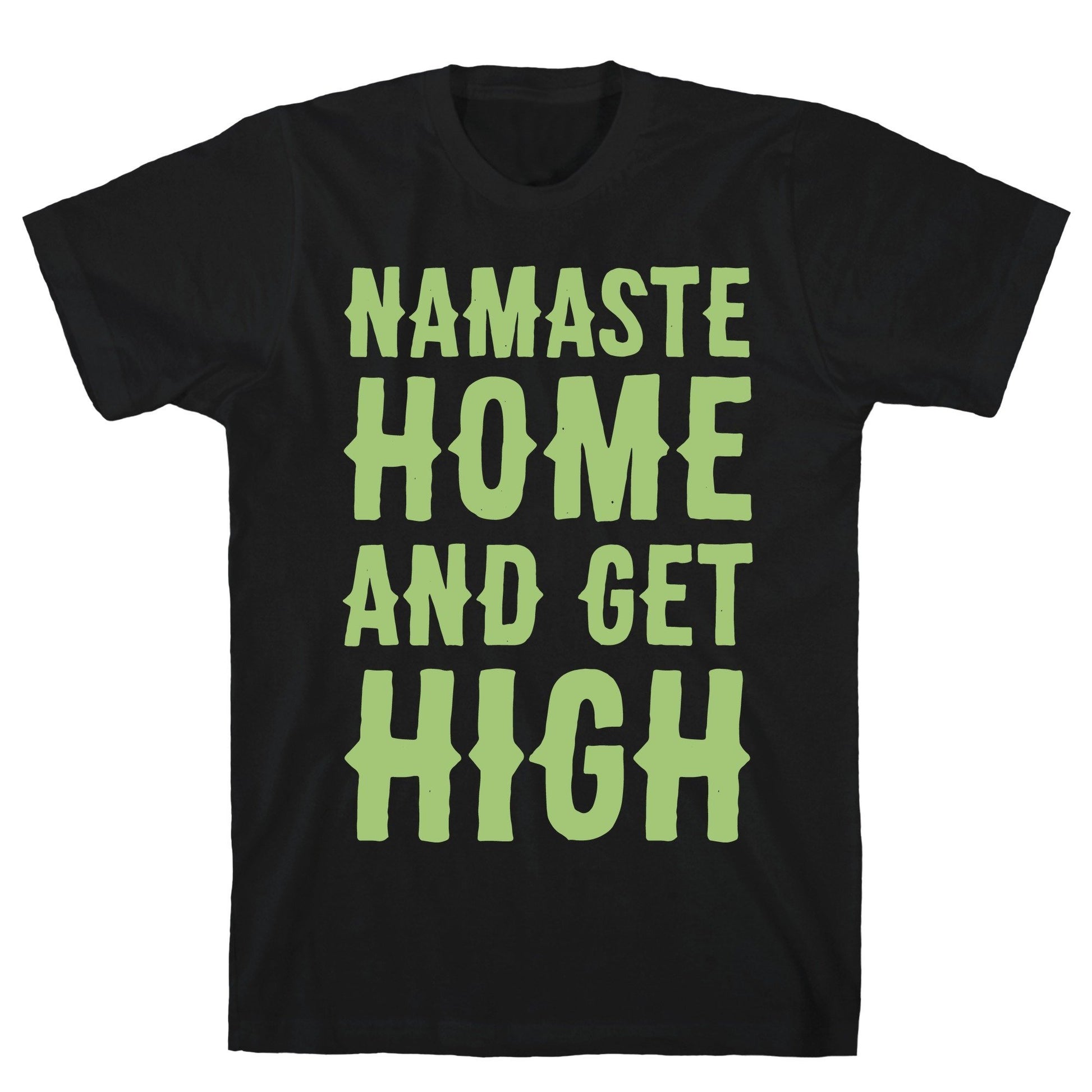 Namaste Home and Get High White Print Black Unisex Cotton Flower Power Packages Black Large 