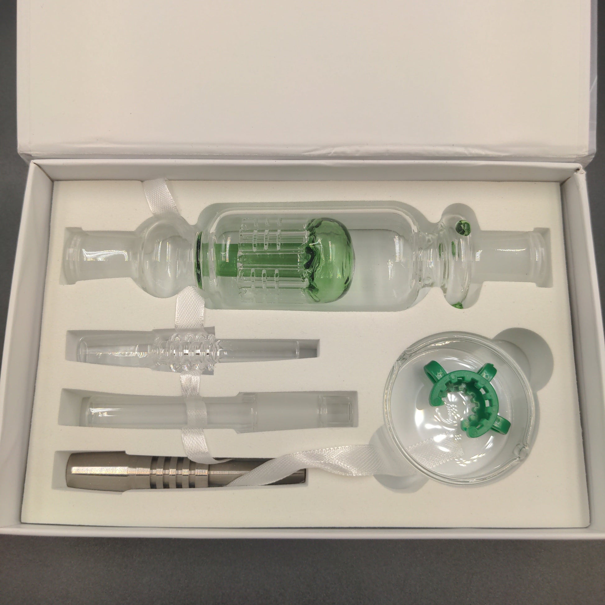 Nectar Collector Set with Tree Perc 14mm Smoke Drop Green 