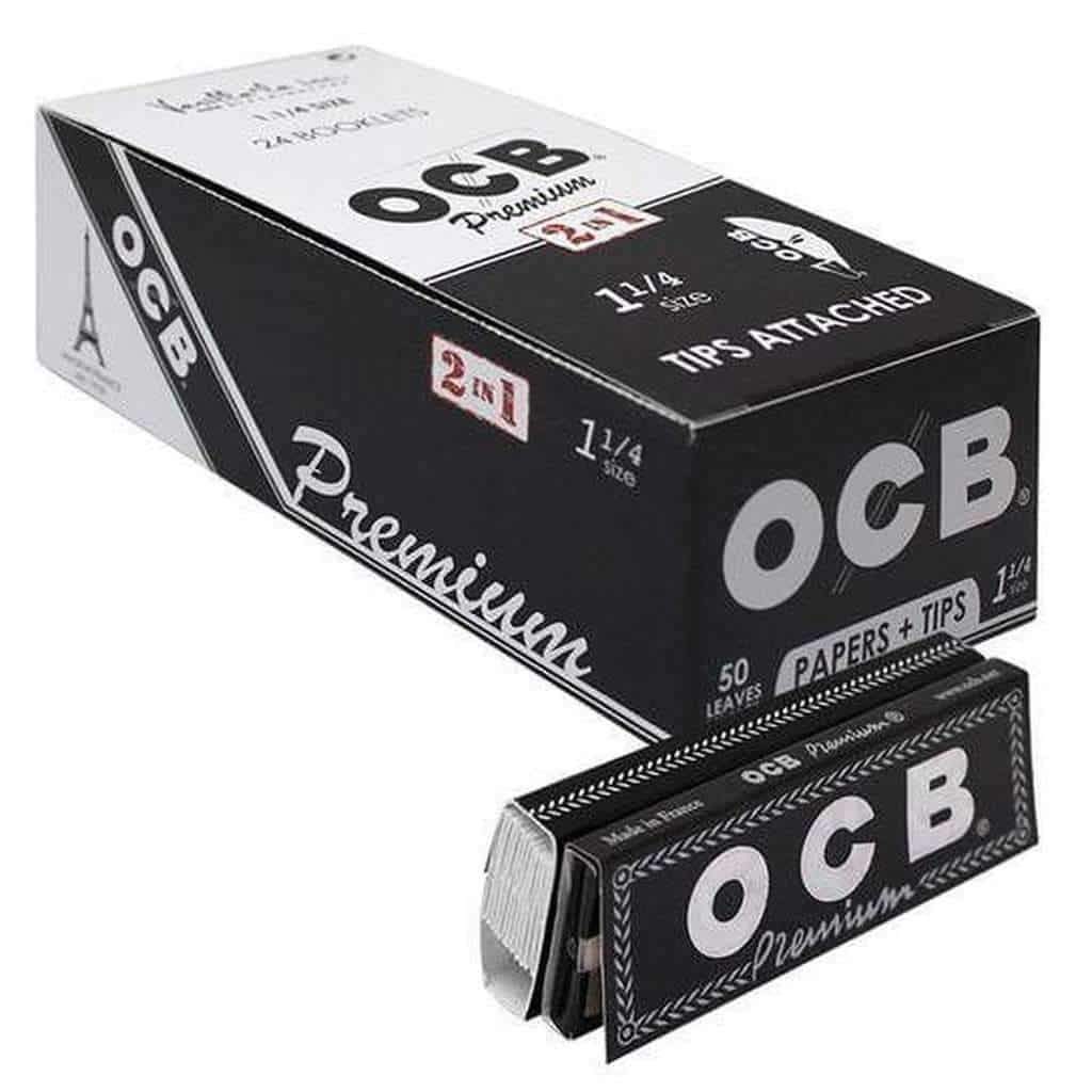 OCB Premium 2 in 1 1 1/4 Papers with Tips - 50 leaves at Flower Power Packages