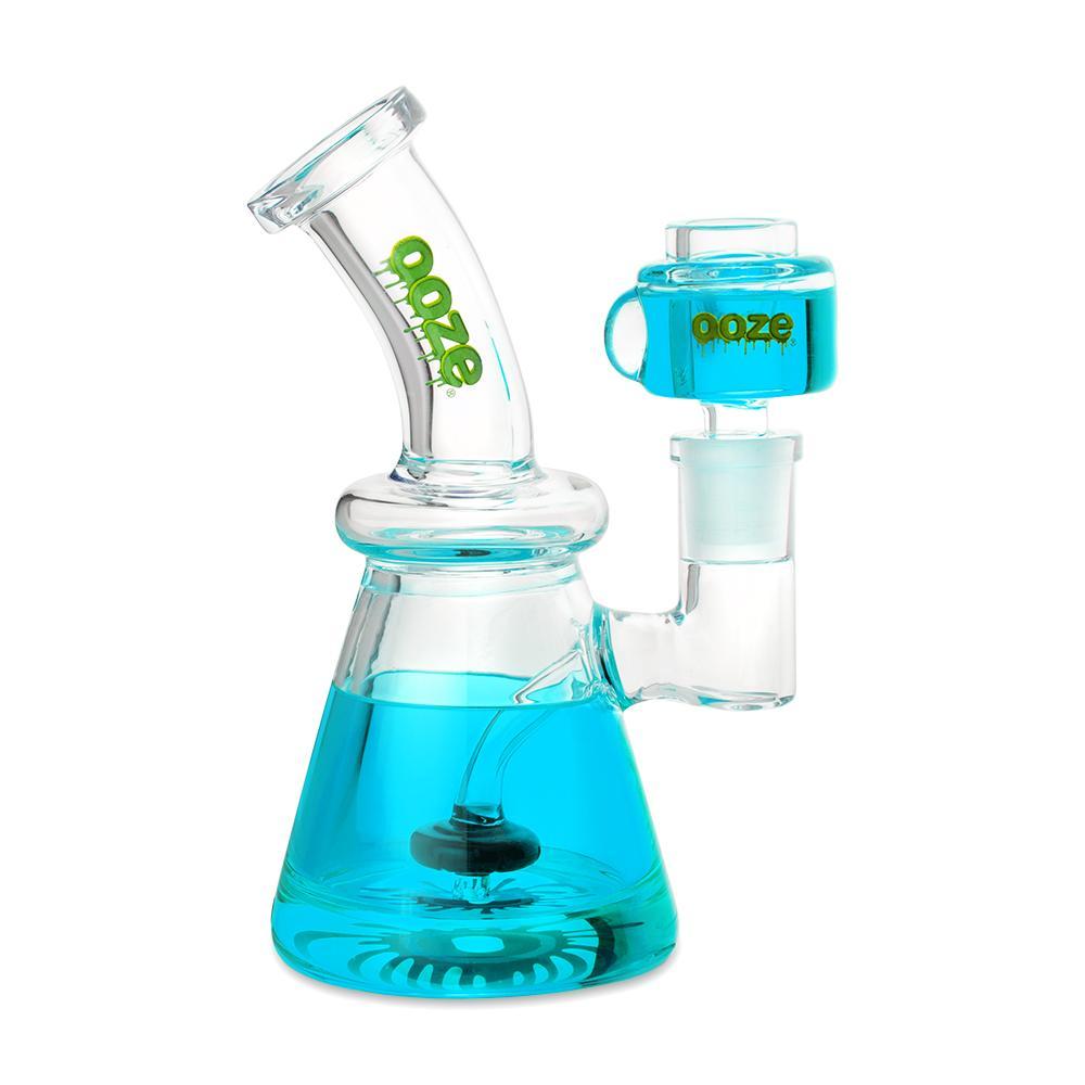 OOZE Glyco Glycerin Chilled Glass Water Pipe - Various Colors (1 Count) Flower Power Packages Aqua Teal 