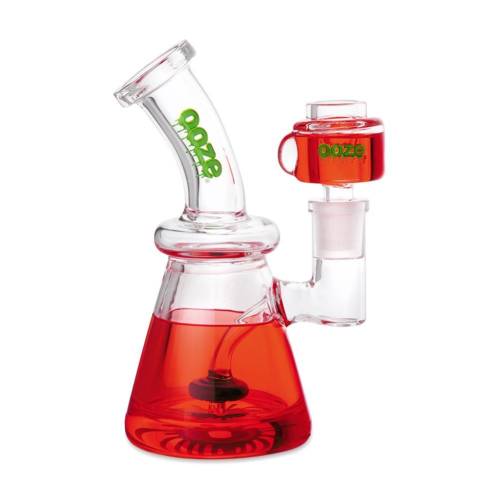 OOZE Glyco Glycerin Chilled Glass Water Pipe - Various Colors (1 Count) Flower Power Packages Scarlet Red 