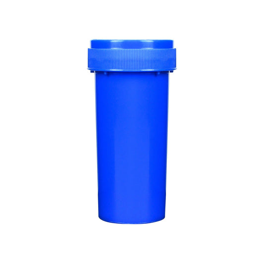 Opaque Blue 20 Dram Reversible Cap Vials for Medical Pharmacies & Dispensaries at Flower Power Packages