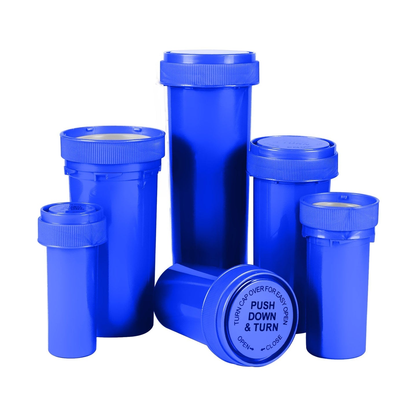 Opaque Blue 40 Dram Reversible Cap Vials for Medical Pharmacies & Dispensaries at Flower Power Packages
