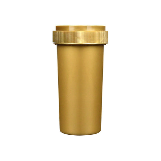 Opaque Gold 40 Dram Reversible Cap Vials for Medical Pharmacies & Dispensaries at Flower Power Packages