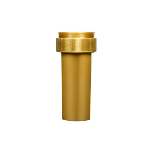 Opaque Gold 8 Dram Reversible Cap Vials for Medical Pharmacies & Dispensaries at Flower Power Packages