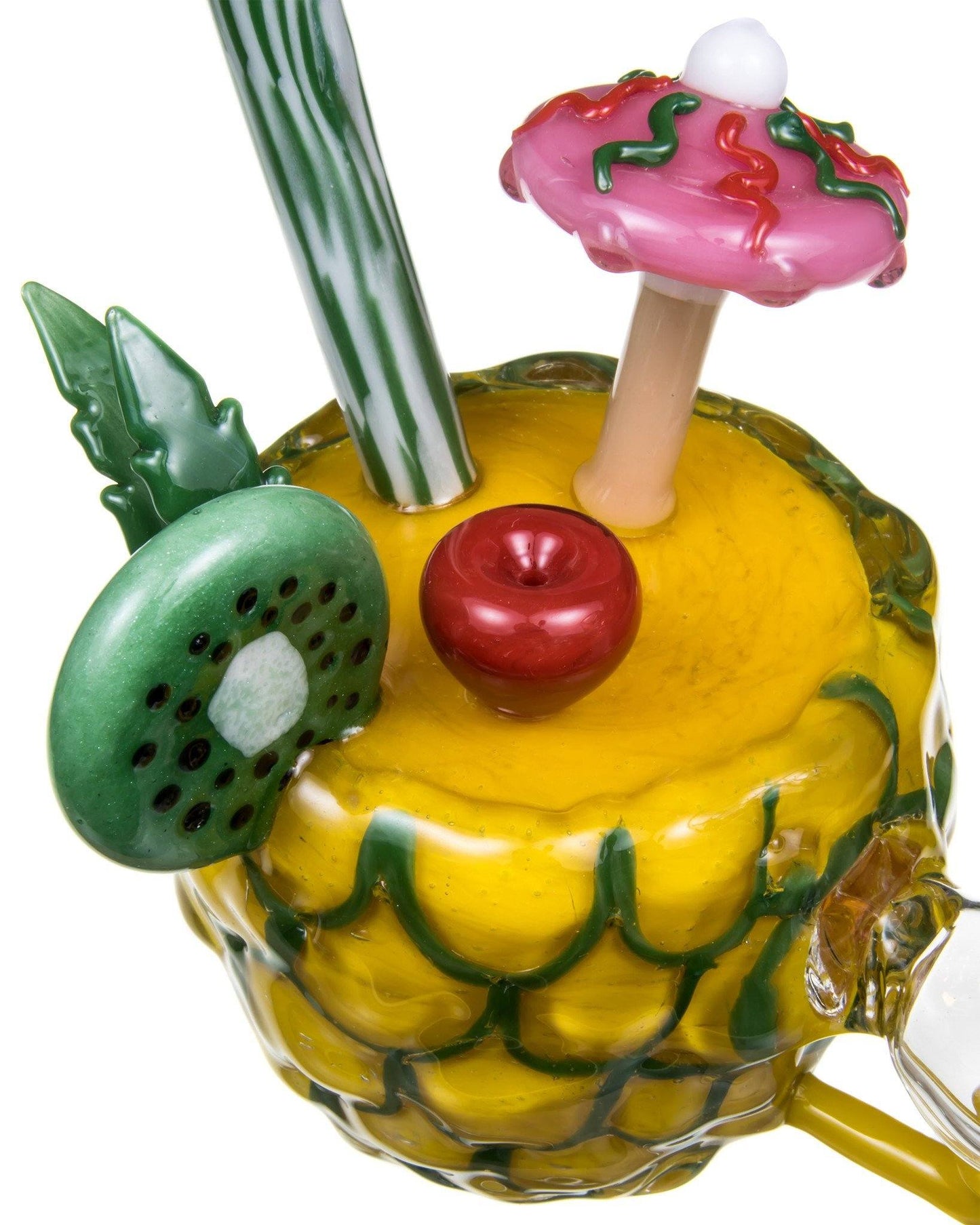 pineapple bong with cherry, lime and straw at Flower Power Packages