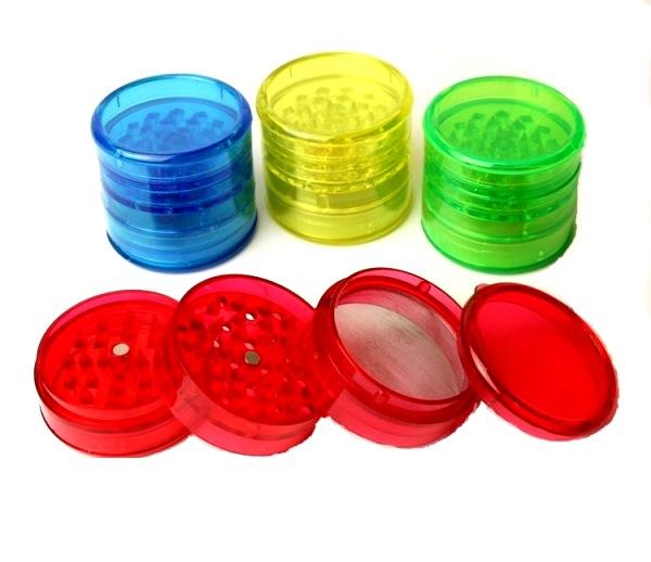 Plastic 5 Part Acrylic Magnetic Grinders all colors at Flower Power Pacakges