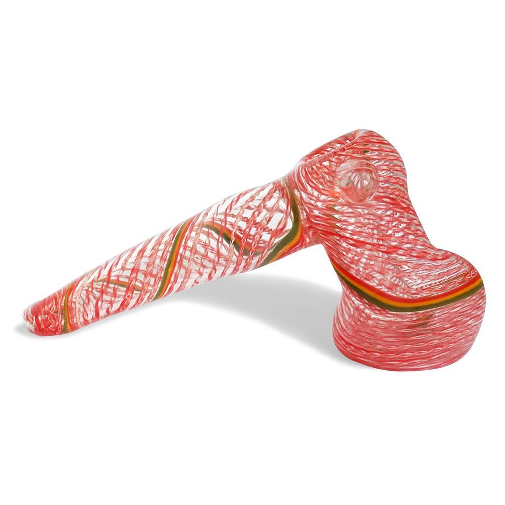 Portable Pink & White Rope Bubbler Glass Pipe at Flower Power Packages