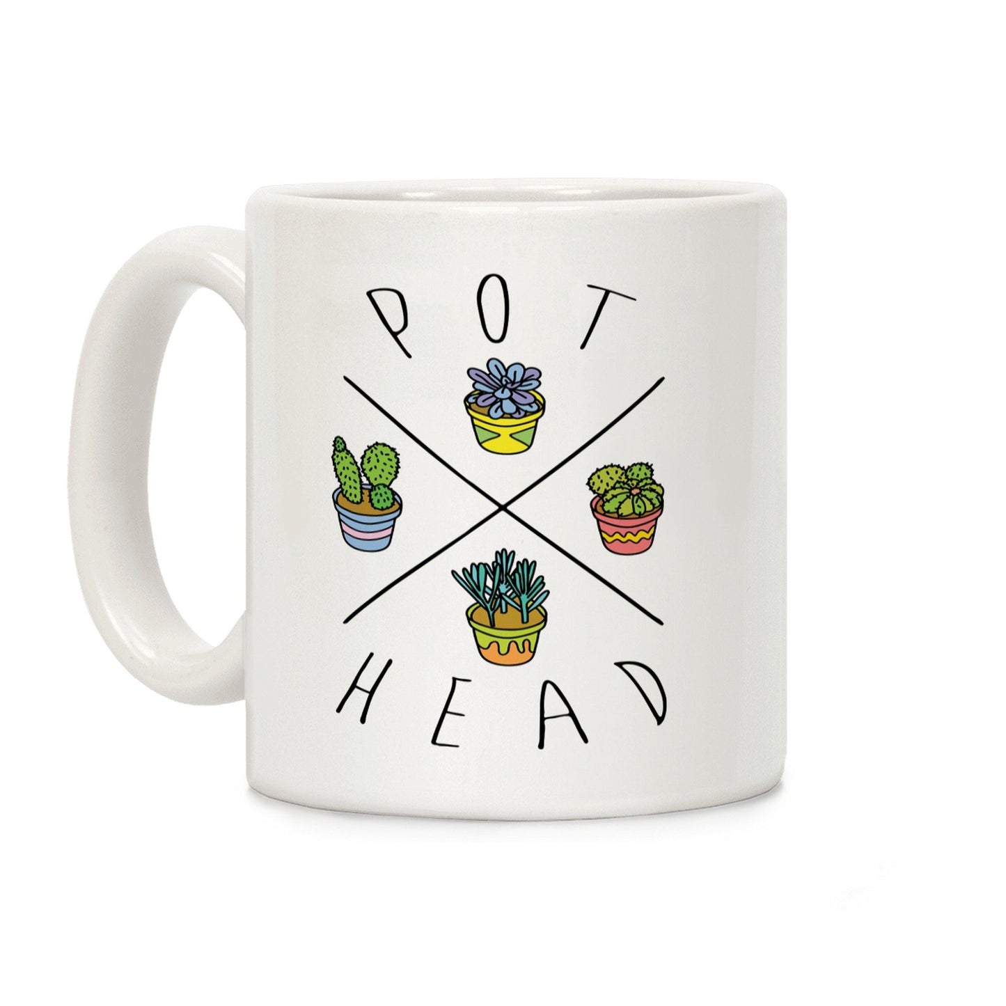 Pot Head Succulents Ceramic Coffee Mug Flower Power Packages 11 Ounce 