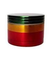Rasta Grinder- 4 Part Grinder-1ct (Available in Multiple Sizes) Flower Power Packages 60MM 