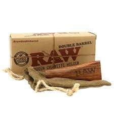 Raw 1 1/4 Size Wooden Double Barrel Holder Flower Power Packages 