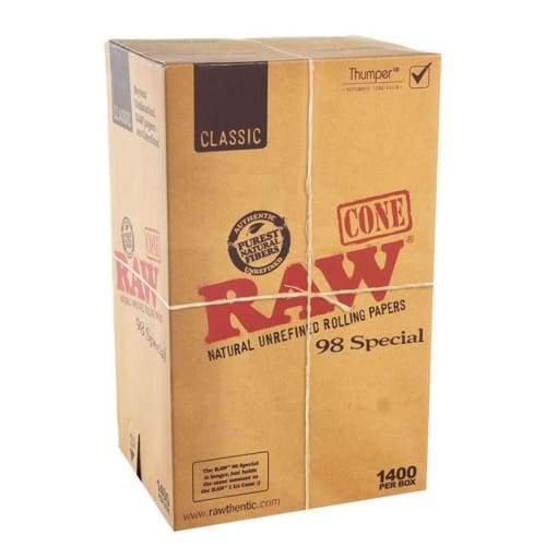 Raw Classic 98mm 98 Special Cones (1400 Count) Flower Power Packages 