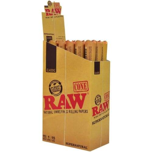 Raw Cone Supernatural Size 15pack (1 Count) Flower Power Packages 
