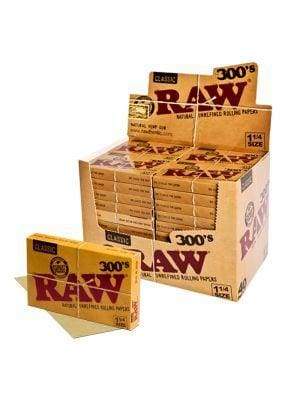 Raw Natural 1 1/4 Size 300's (40 Count) Flower Power Packages 