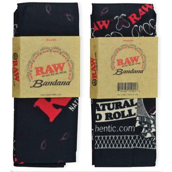 Raw Official Bandana - Black (1 Count) Flower Power Packages 
