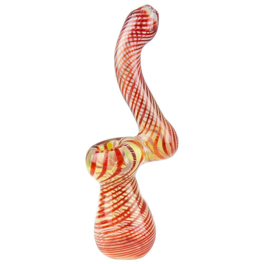 Red & Yellow Swirl Glass Bubbler at Flower Power Packages