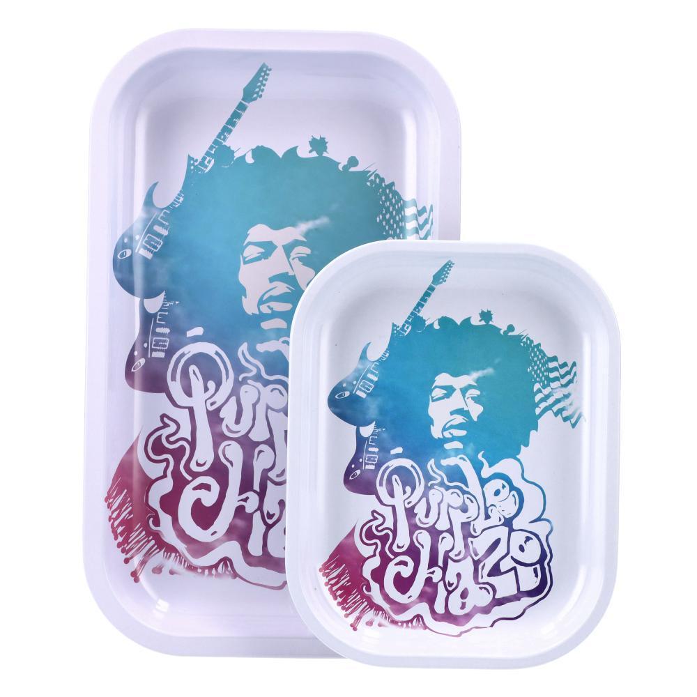 Rock Legends Jimi Purple Haze Blue - Rolling Tray- Small Or Medium (1 Count) Flower Power Packages 