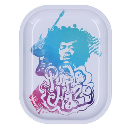 Rock Legends Jimi Purple Haze Blue - Rolling Tray- Small Or Medium (1 Count) Flower Power Packages Small 