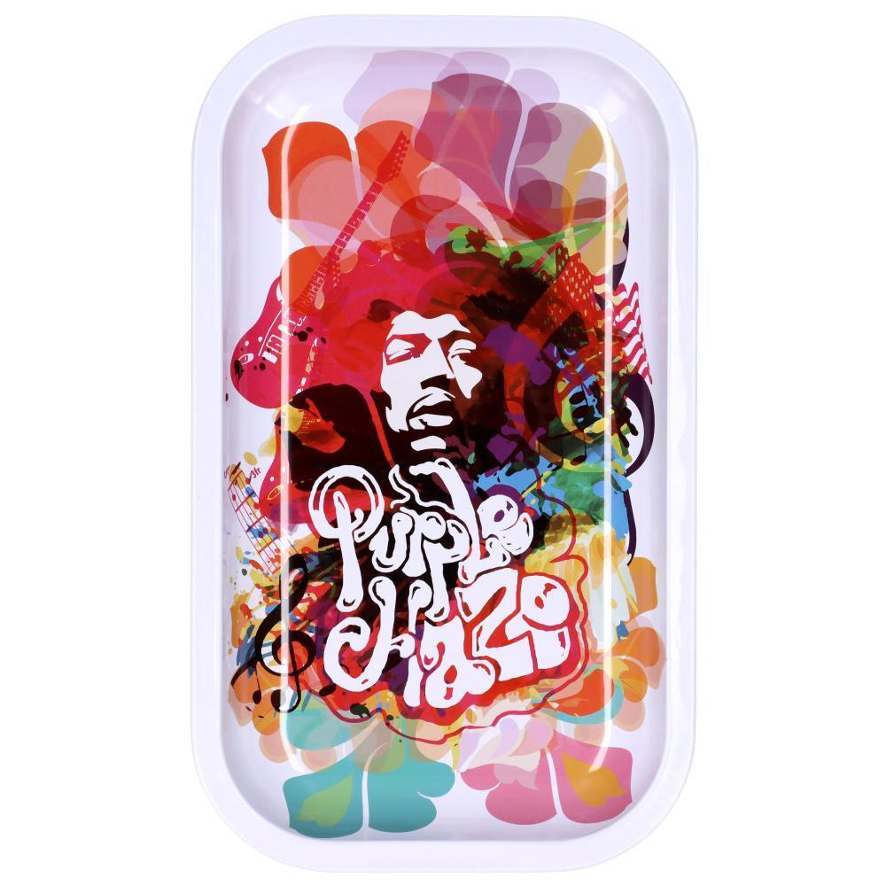 Rock Legends Jimi Purple Haze Pink Rainbow - Rolling Tray - Small Or Medium (1 Count) Flower Power Packages Medium 