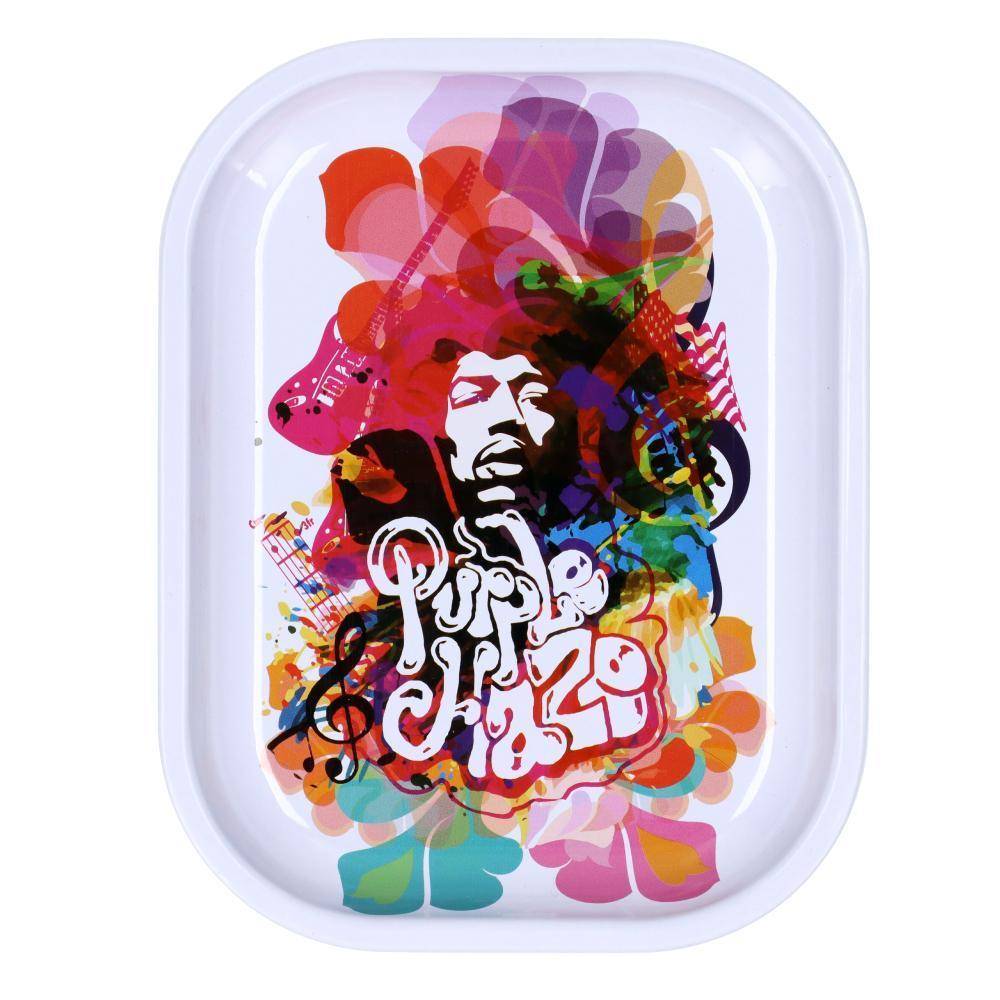 Rock Legends Jimi Purple Haze Pink Rainbow - Rolling Tray - Small Or Medium (1 Count) Flower Power Packages Small 