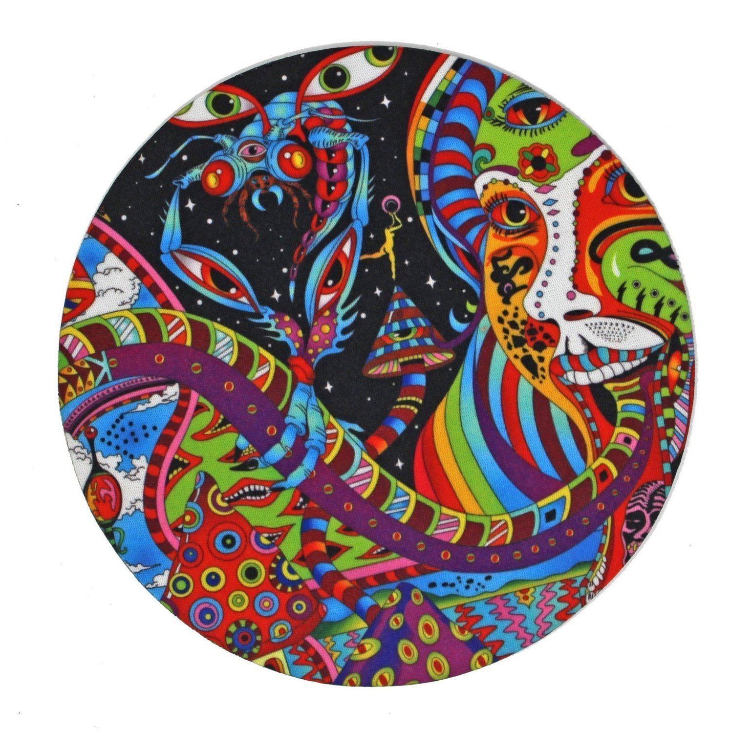 Round Dab Mat - Trippy Dreamz Flower Power Packages 